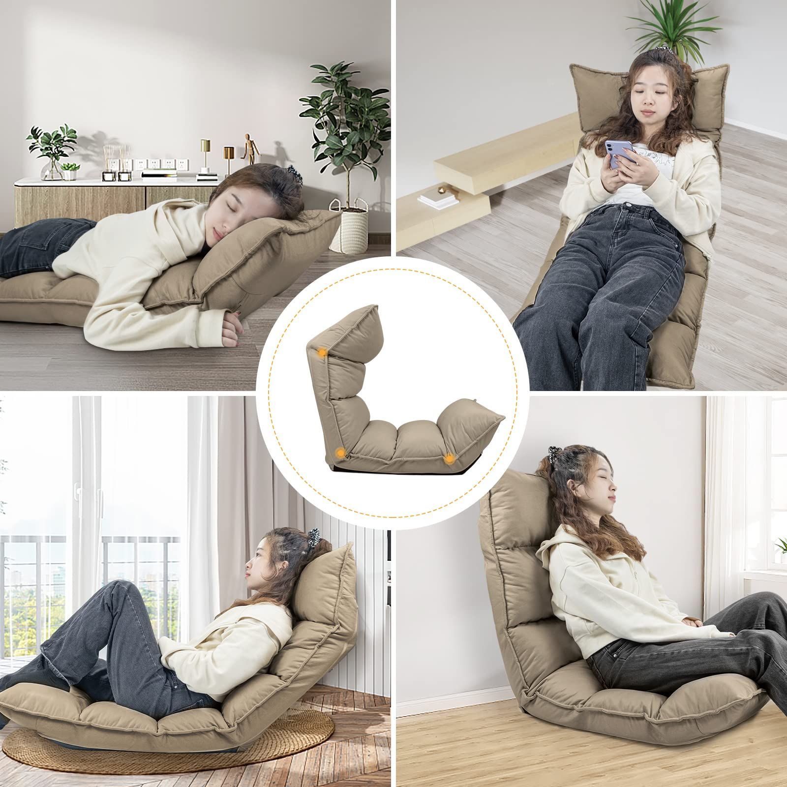 人気商品】座椅子 低反発座椅子ソファー WAVV 頭・背・脚独立可動3点