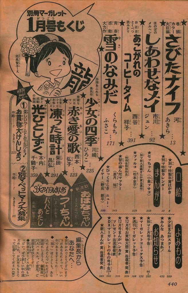 月刊別冊マーガレット1976 集英社 1976年(昭和51年)の漫画雑誌
