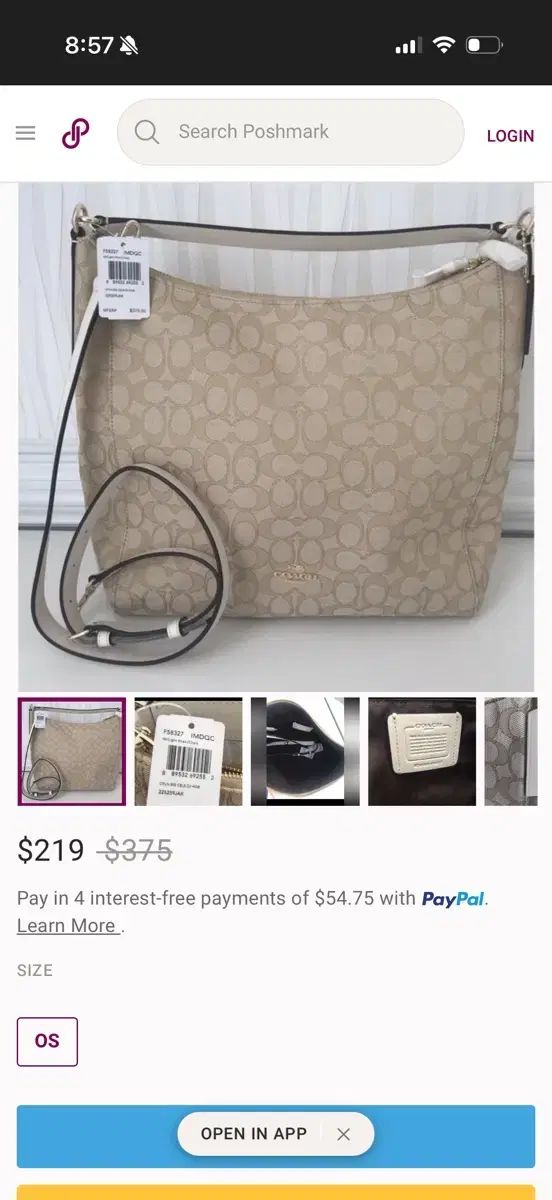 COACH シグネチャー ショルダーバッグ F58327 ライト カーキ HOBO BAG