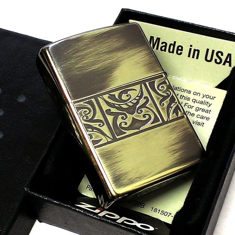ZIPPO ネイティブアメリカン 両面加工 アンティーク ゴールド