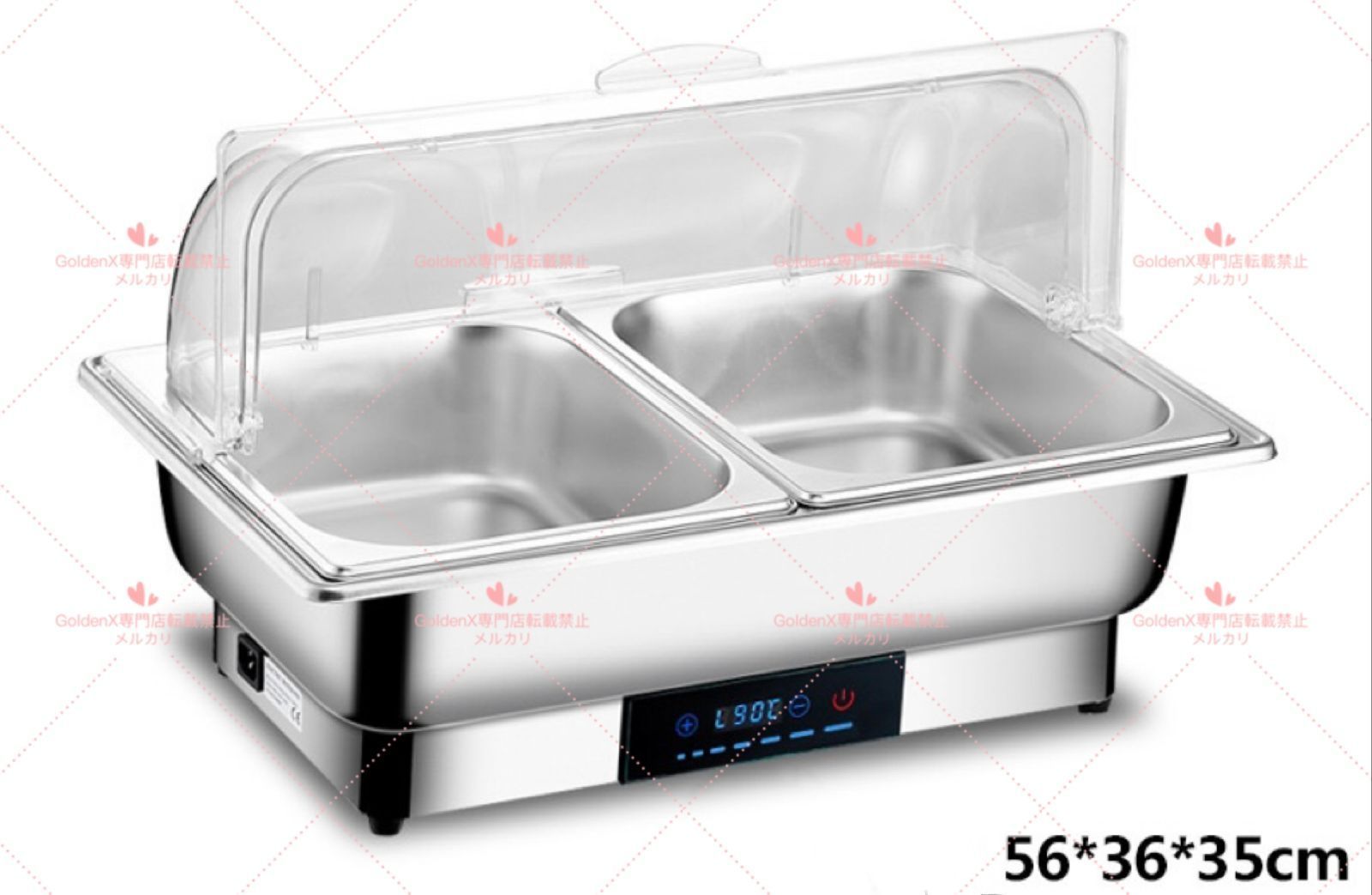 電動 保温器 9L 温度調整加熱ウォーマー温度制御 ビュッフェ バイキング ホテル用品 2連 単相 100V