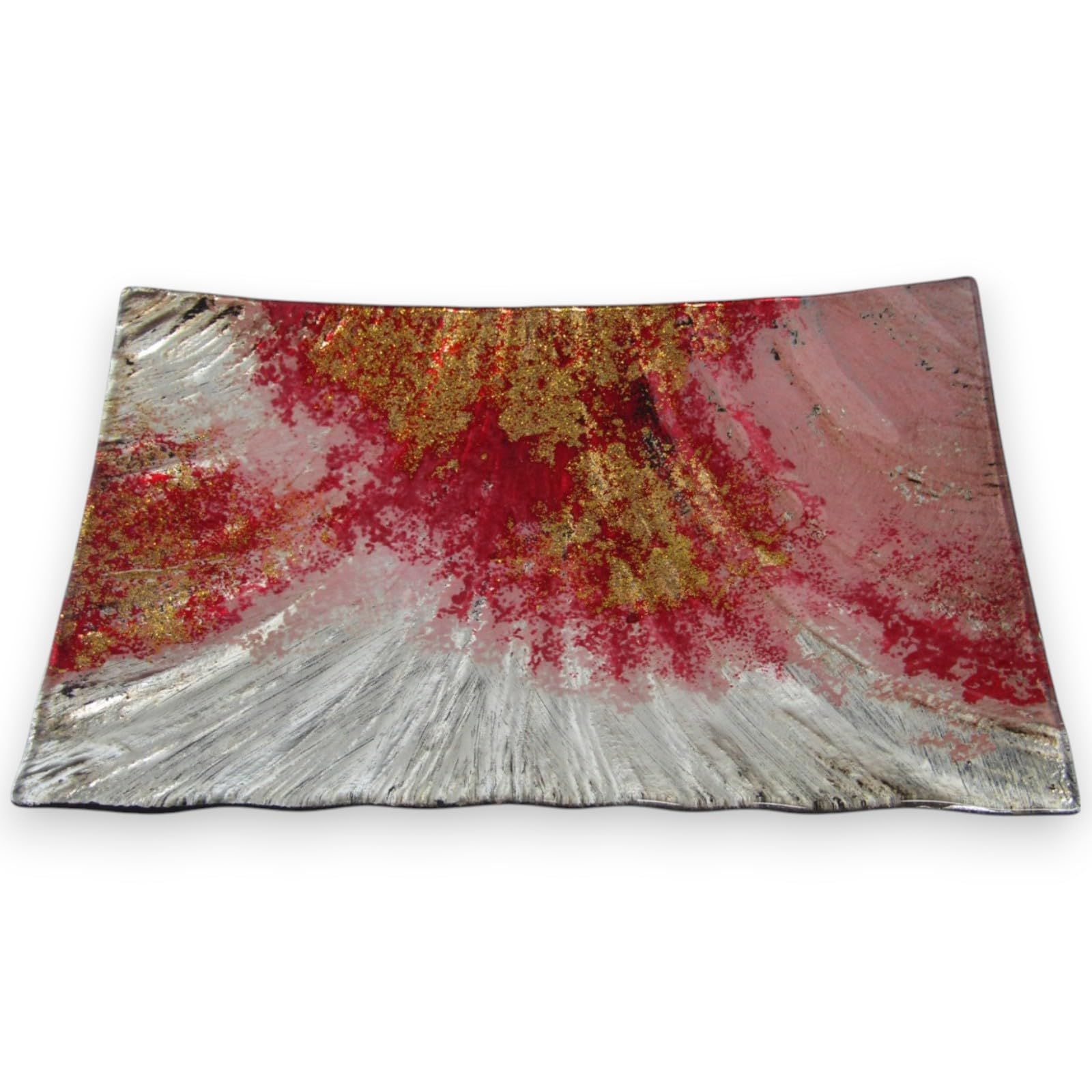 ガラス 太陽 大皿　顔　金　ゴージャス　ゴールド　レア　骨董　希少　洋皿 片葉金蝕 26cmミート皿