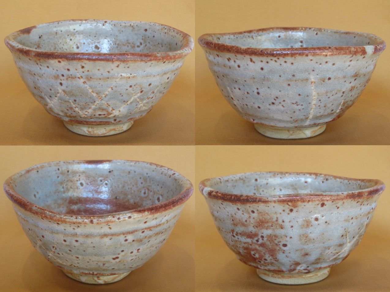 三右衛門◇祭り）美濃焼 大萱八坂窯 加藤十右衛門作 鼠志野茶碗 芳右