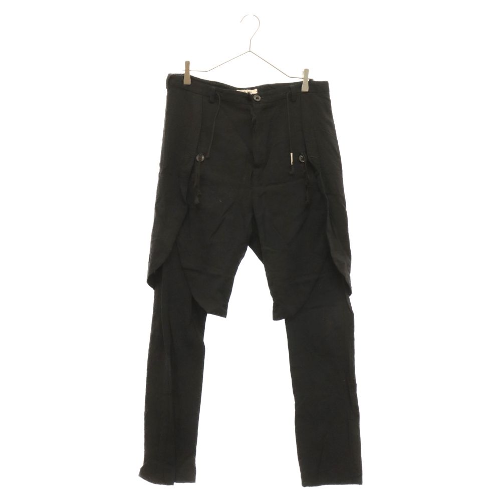 DAMIR DOMA (ダミールドマ) レイヤードデザイン スリムクロップド パンツ ブラック