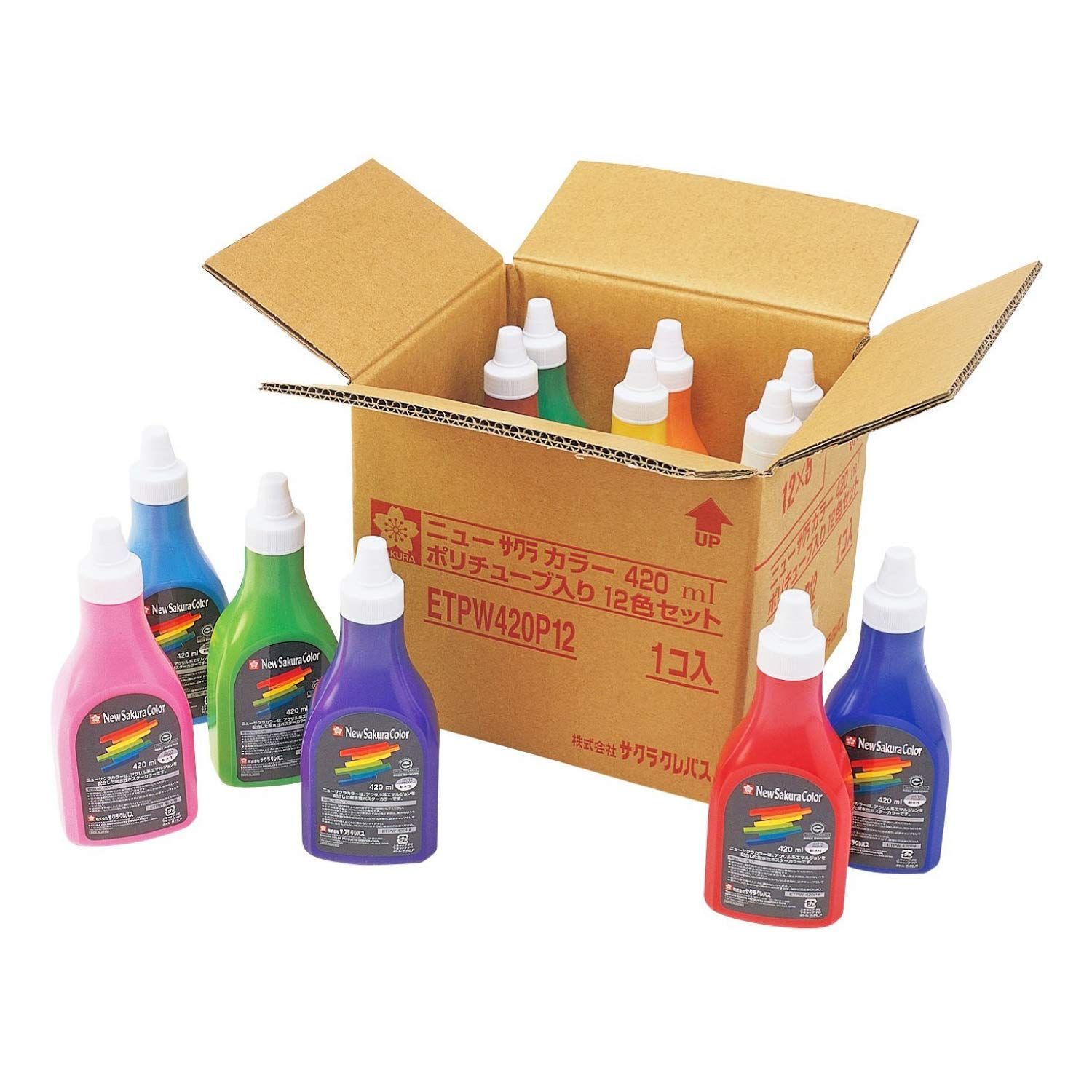 Color:マルチ サクラクレパス 絵の具 アクリルポスターカラー 420ml 12色セット