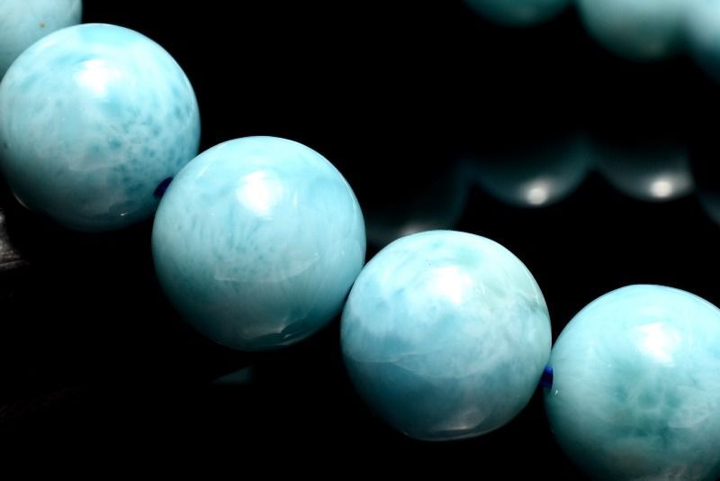 １点物 AA カリブ海の宝石 ラリマー 9mm ブレスレット パワーストーン 天然石 _MA9529