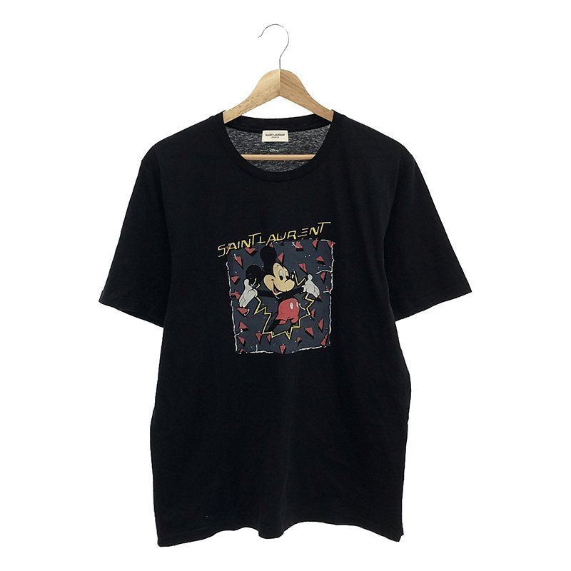 SAINT LAURENT cotton Disney Mickey Short sleeve T-shirt tops 631852 black XS