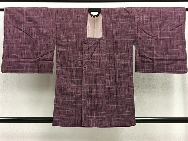 平和屋着物＃道行コート 単衣 ロング丈 幾何学文様 正絹 逸品 BAAT8932gt