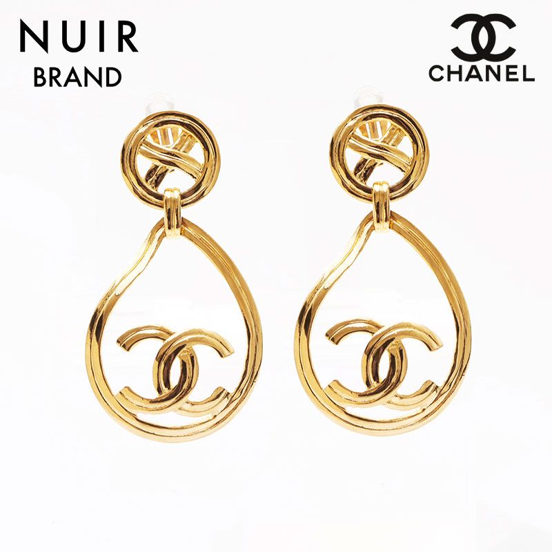 【良品】CHANEL シャネル ココマークイヤリング 96P ゴールド CHANEL シャネル ラウンドイヤリング ココマーク ブラック
