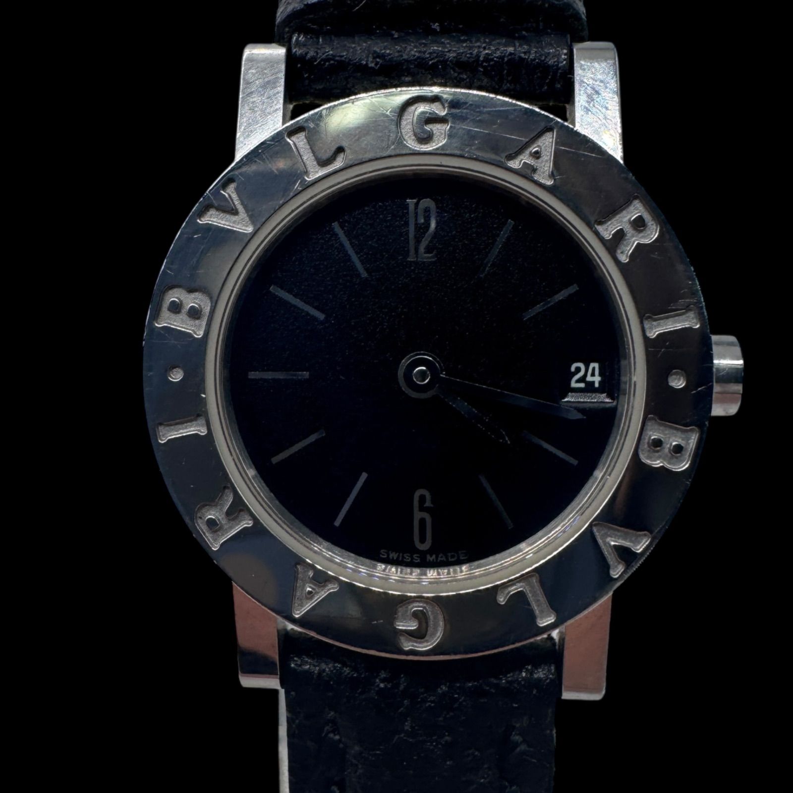 新品電池稼働 良品 BVLGARI ブルガリブルガリ ブラック文字盤  