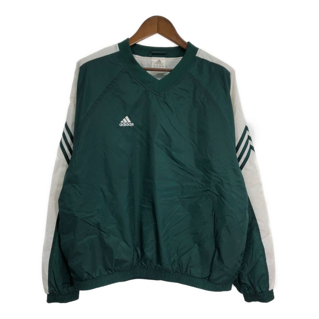 adidas アディダス Vネック プルオーバー ジャケット スポーツ グリーン (メンズ L) 中古 古着 S6065