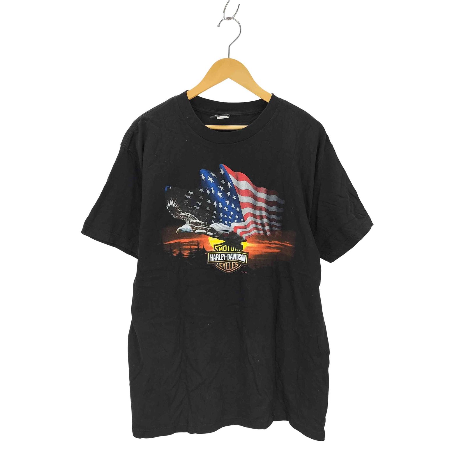 【USA製】両面　Harley-Davidson 90s イーグル 希少90sハーレーダビッドソン大版イーグル両面TシャツUSA製