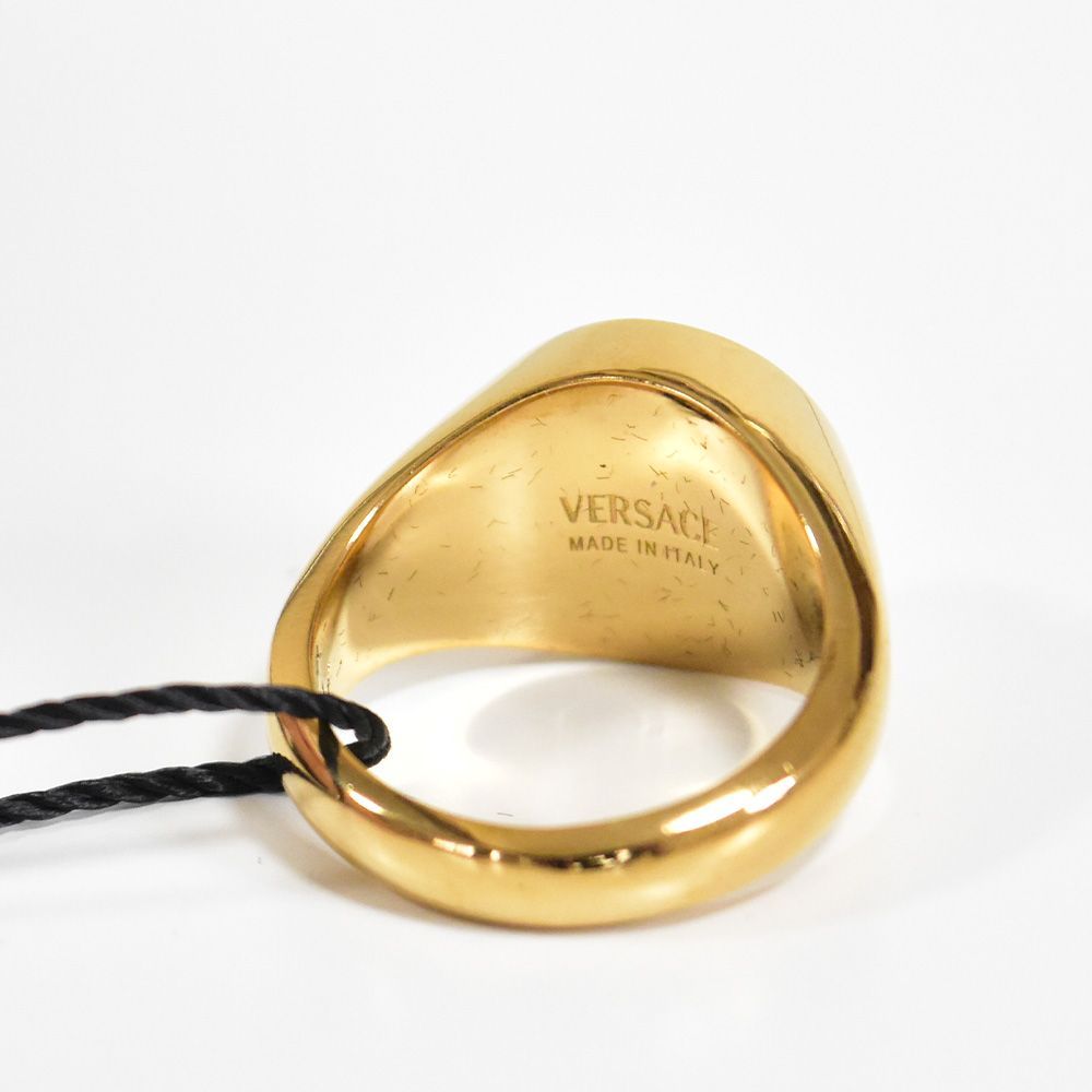 ヴェルサーチ 指輪 リング メンズ ゴールド ブラック ブランド 人気