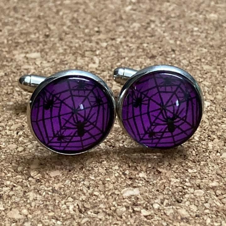 新品・未使用】シルバーアメシストカフスボタン 乱れ 