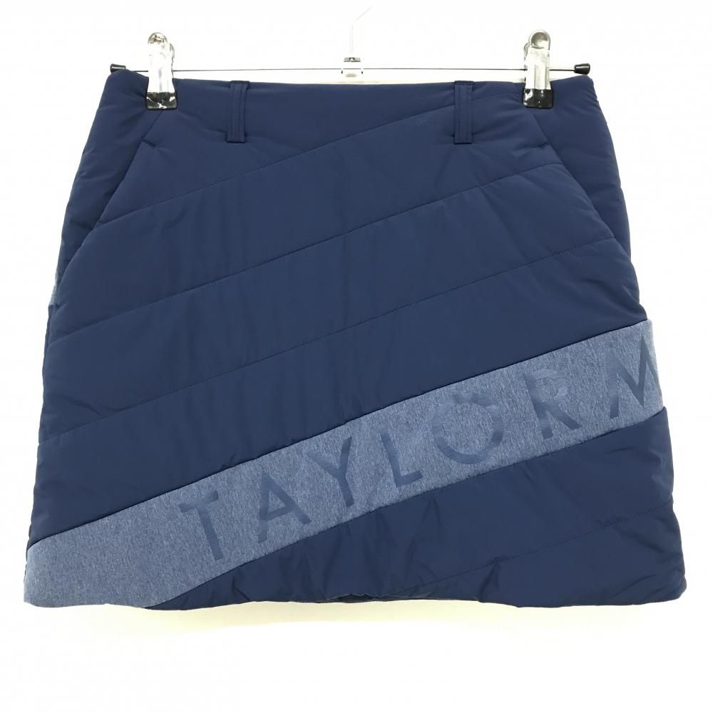 ★【テーラーメイド】★TaylorMade★ ★ロゴ入り中綿ネイビースカート★ 超美品】テーラーメイド 中綿スカート ネイビー×杢ネイビー ロゴ