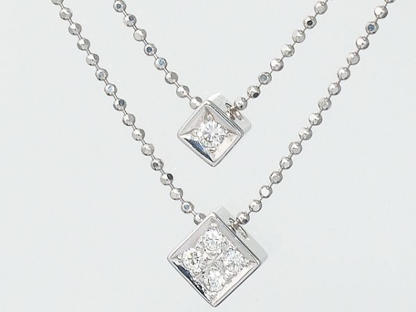 タサキ TASAKI ダイヤモンド/0.09ct デザイン ネックレス K18 - 質