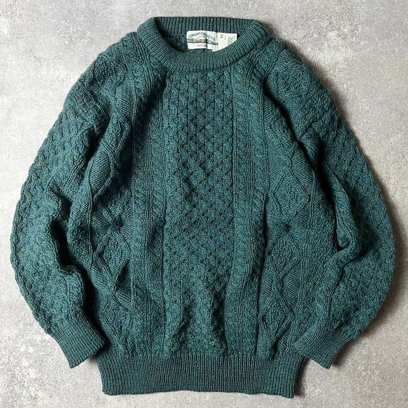 アイルランド製 aran crafts ウール フィッシャーマン ニット セーター 