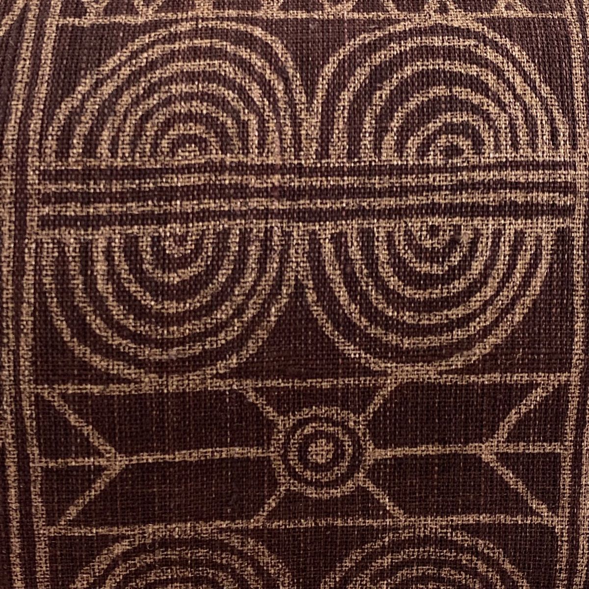 名古屋帯 秀品 八寸名古屋帯 幾何学模様 ベージュ 正絹 中古