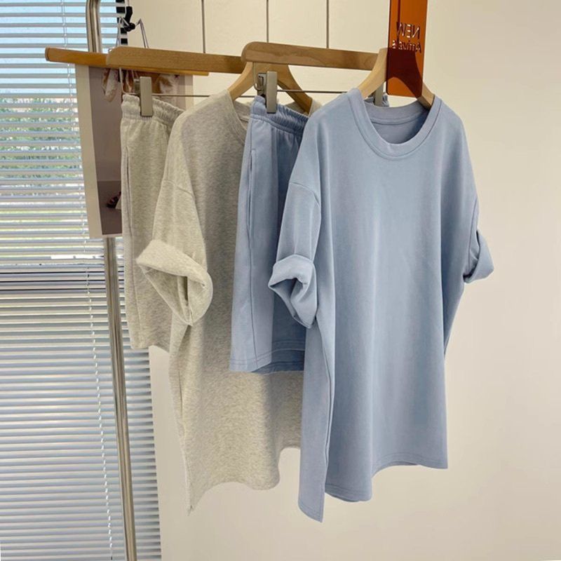 トップス パンツ ボトムス ルームウェア レディース ショートパンツ Tシャツ ツーピーストップス ショート 半袖 ラウンドネック ウエストリボン かわいい 大人可愛い シンプル カジュアル おしゃれ レトロ こなれ感 ガーリー ルーズ 抜け感 ラブリー キュ