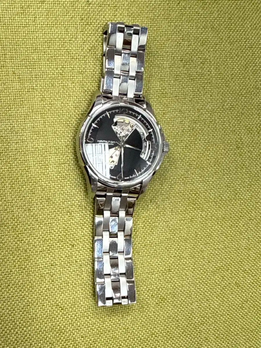 Hamilton ジャズマスター オープンハート 自動巻き時計 ブラック ハミルトン ジャズマスター オープンハート 中古 メンズ腕時計 自動