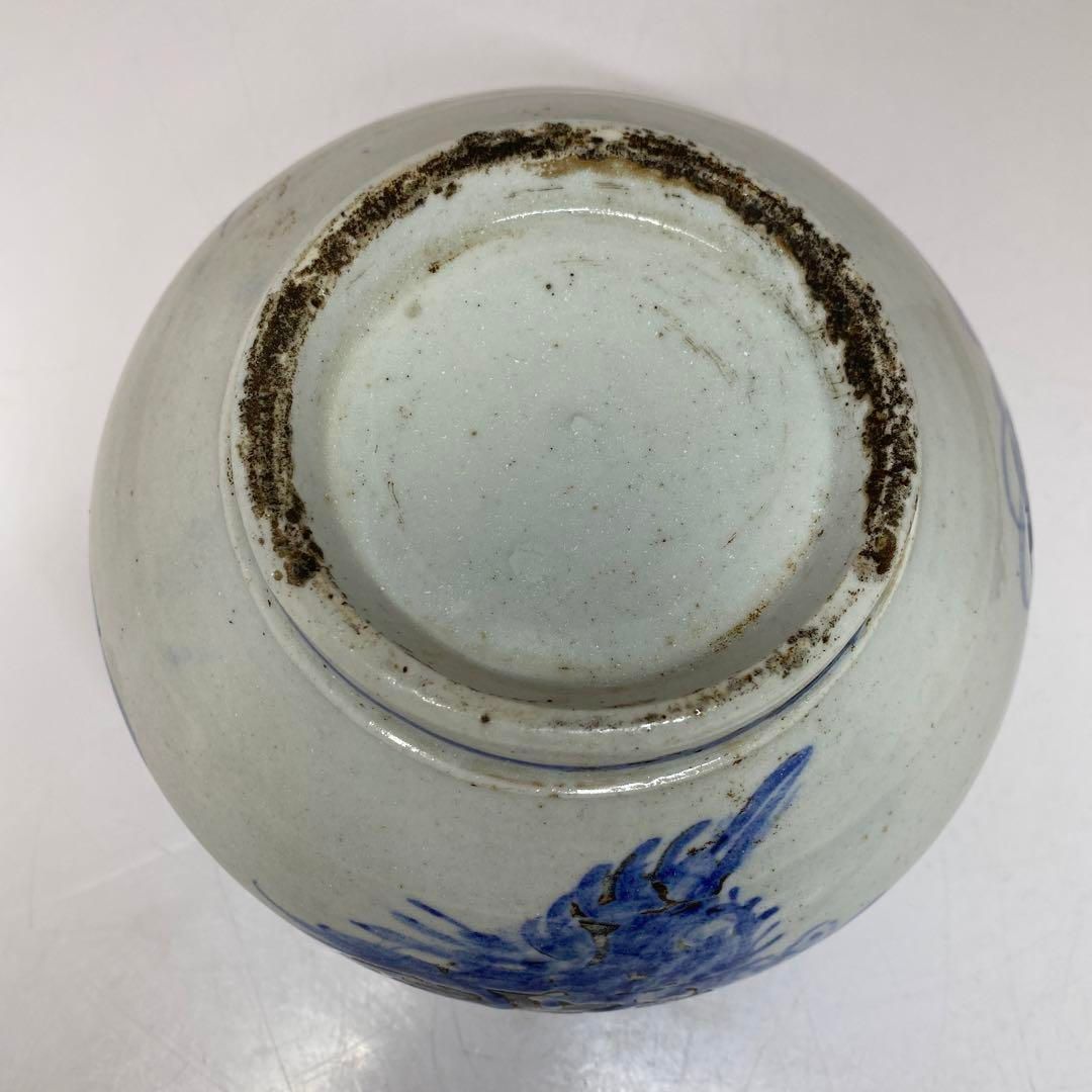 ・李朝　染付青華つぼ　タエサ　木箱付　東さ5-0809③ 李朝 染付青華つぼ タエサ 木箱付 東さ5-0809③ - メルカリ