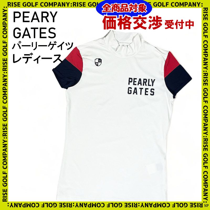 PEARLY GATES パーリーゲイツ 半袖 ハイネック Tシャツ ホワイト