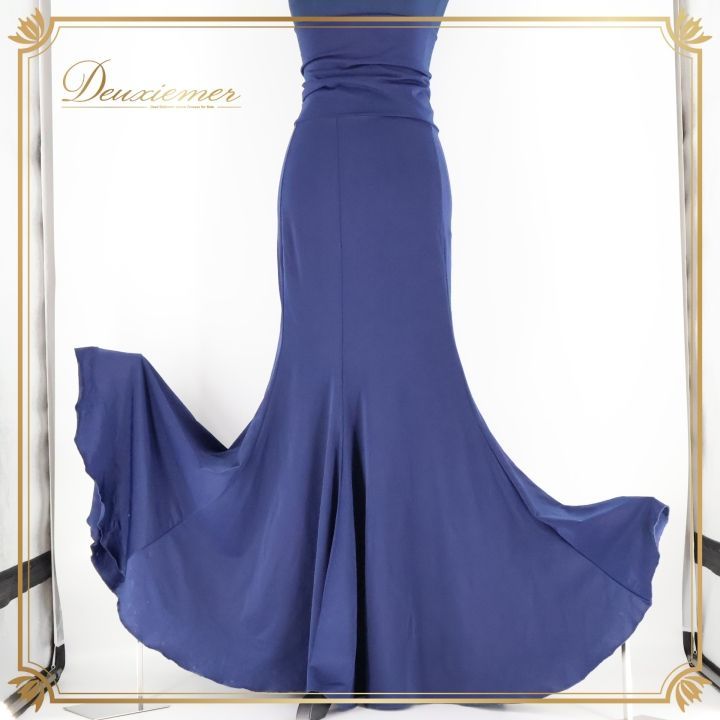 フラメンコ 衣装 チャコット Chacott ファルダ スカート ハイウエスト 紺 レッスン 練習着 無地 伸縮 ストレッチ ネイビー系 スペイン製 美脚効果 フェミニン おしゃれ 伸びる素材 フラメンコダンス スカートスタイル