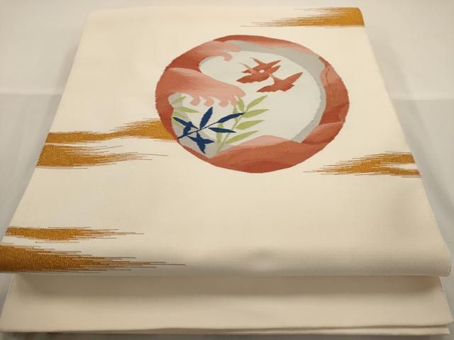 平和屋着物○全通柄袋帯 鹿の子文 正絹 逸品 DAAU9118fe （平和屋着物  