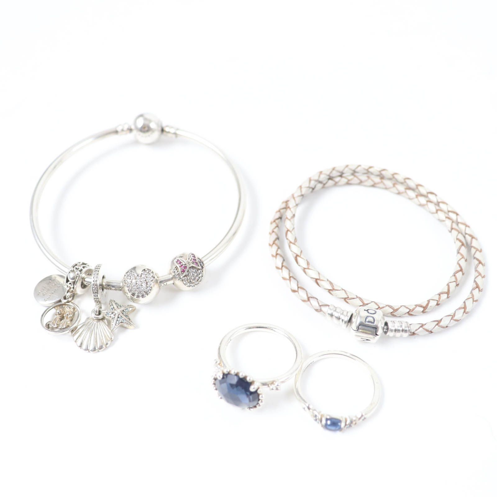 PANDORA シルバーブレスレット チャーム2個付き PANDORA シルバー