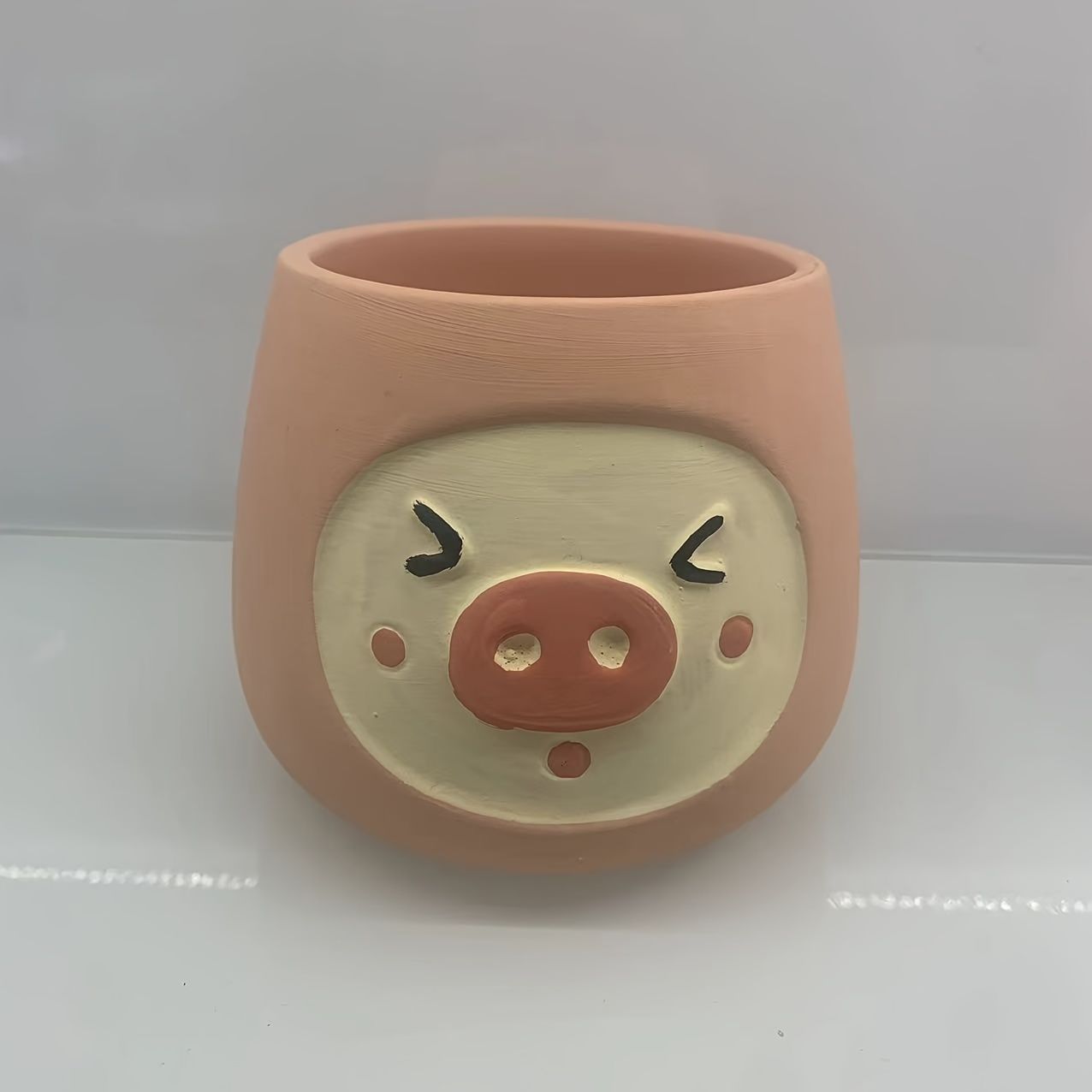 鉢植え 植木鉢 プランター プラントポット フラワーポット ガーデニング セラミック ミニサイズ 豚の顔 4個セット 屋内 屋外 インテリア 庭 玄関 多肉植物 サボテン ユニーク オブジェ