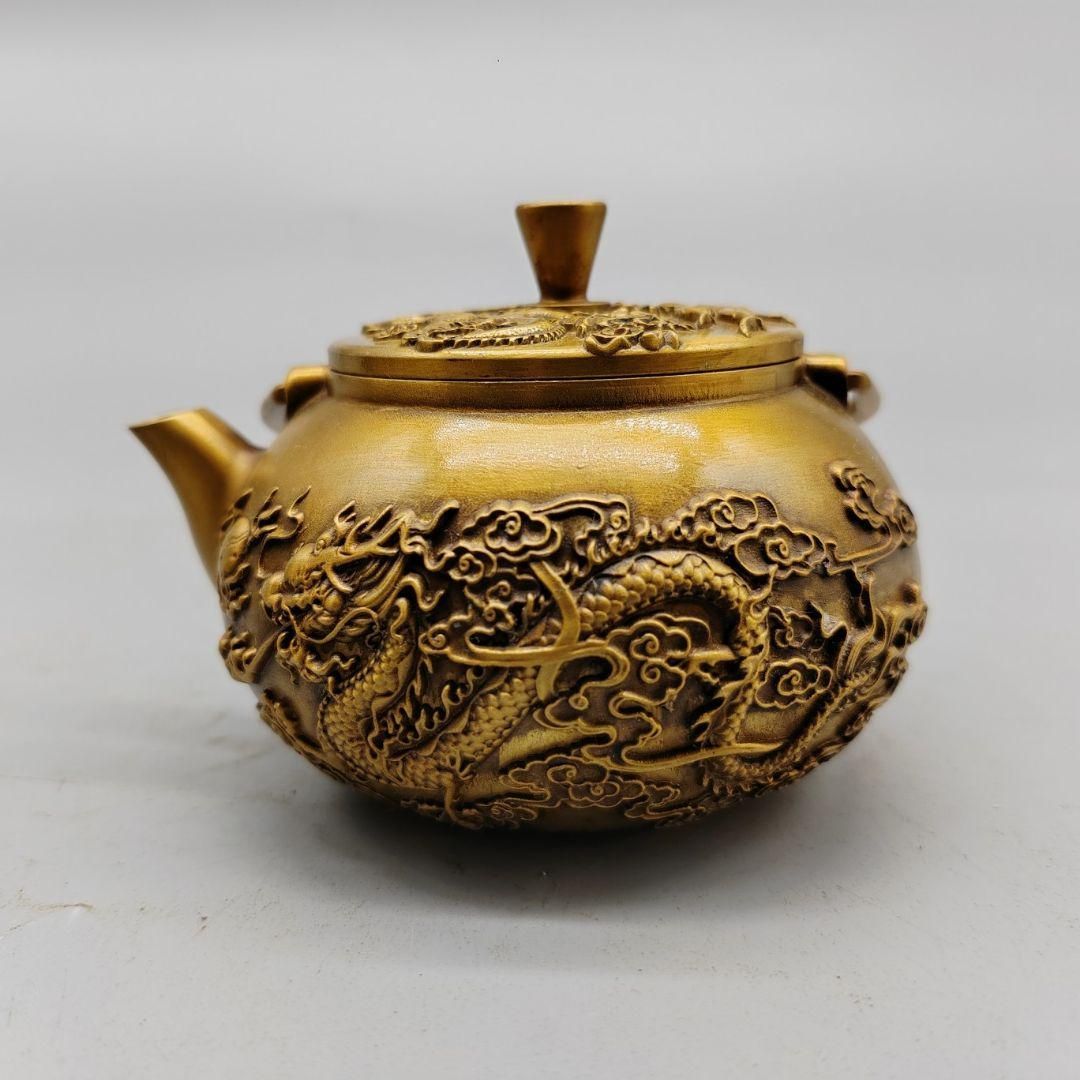 銅製 銅壺 龍鳳茶壺 徳利 手提げ壺茶道具 装飾品 工芸品 置物 銅製 銅壺 龍鳳茶壺 徳利 手提げ壺茶道具 装飾品 工芸品 置物