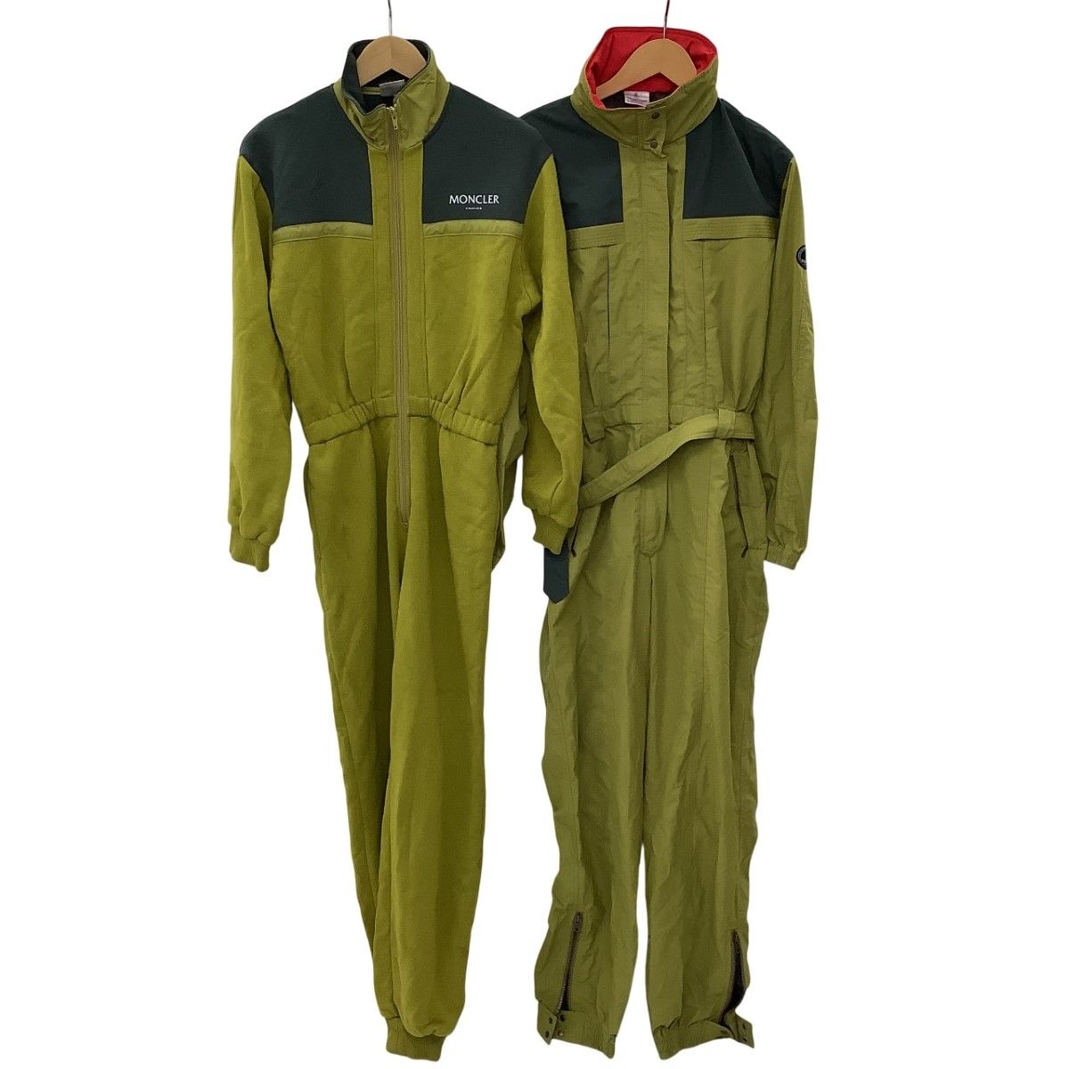 MONCLER モンクレール asics アシックス Vintage メンズ ジャンプスーツ インナーセット SIZE S SMU651 オリーブ