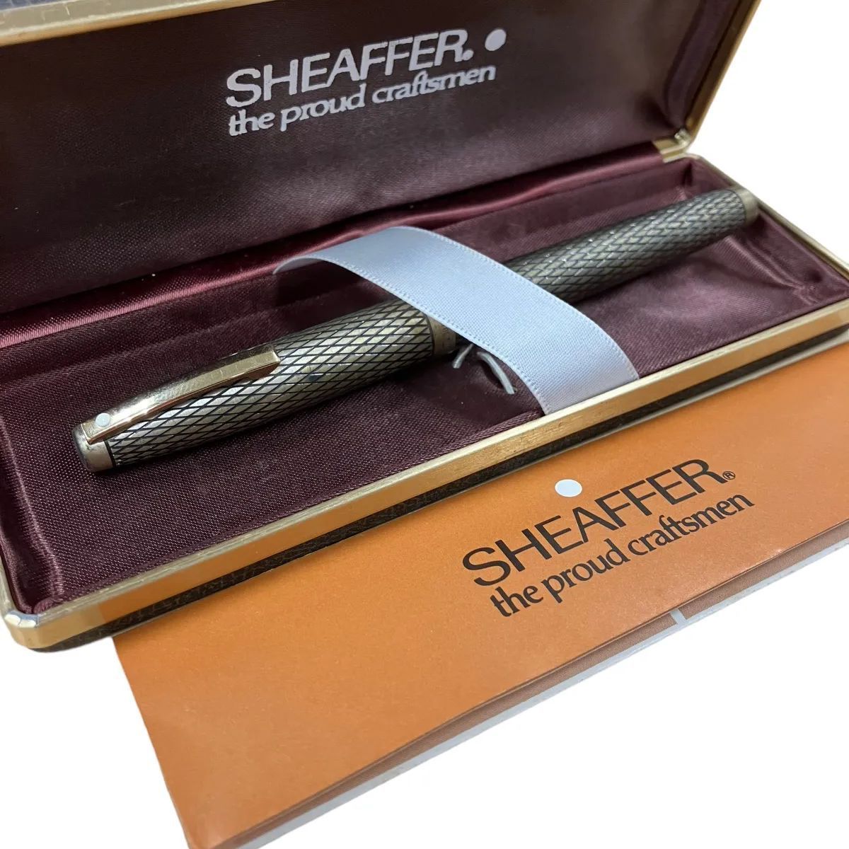 SHEAFFER シェーファー スターリングシルバー ペン先14K 万年筆★箱付き・インク付き★