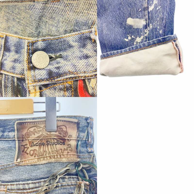 acne studios 24ss トロンプルイユ 転写 バギー デニム パンツ acne studios 24ss トロンプルイユ 転写 デニム バギー パンツ