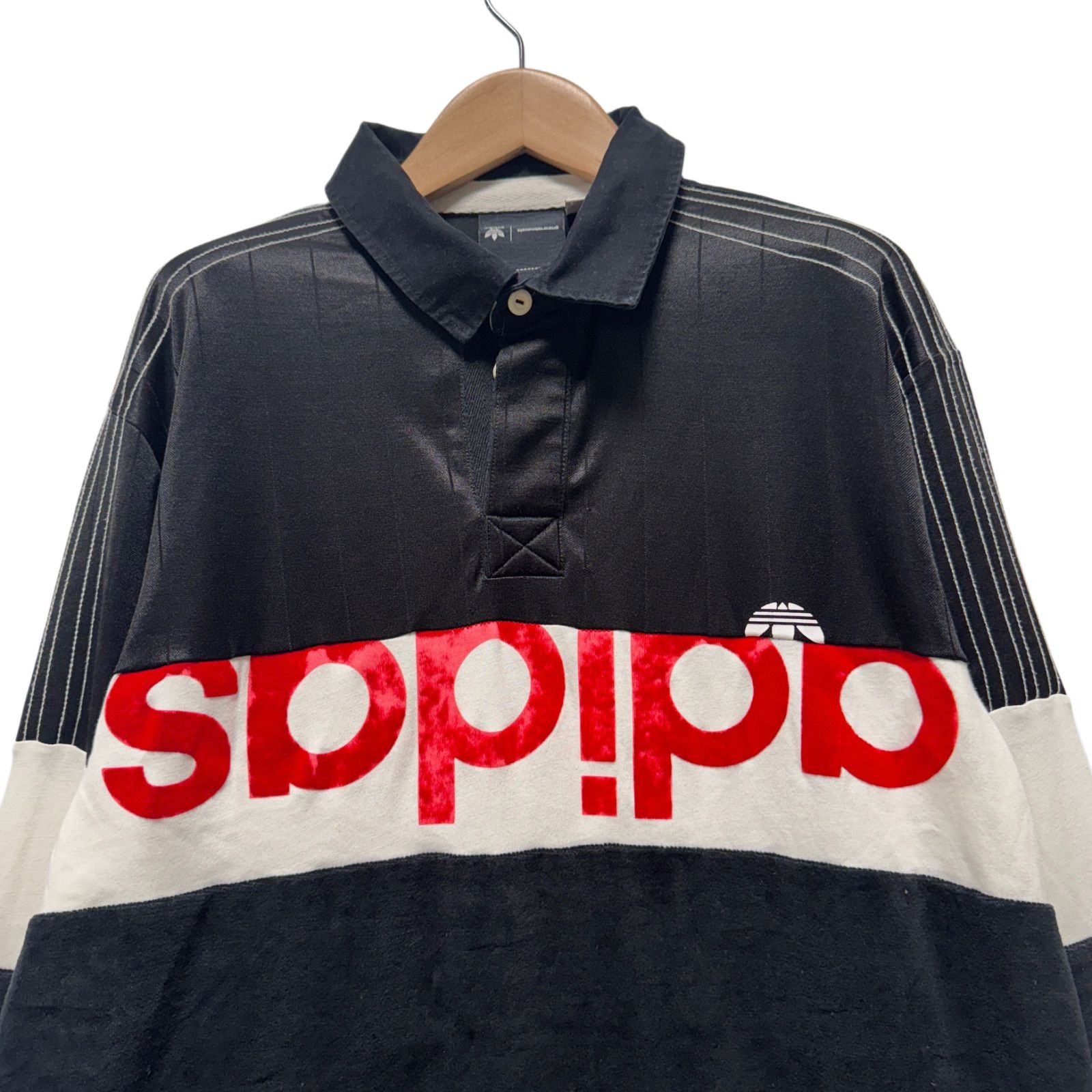 アディダス Alexander wang ゲームポロシャツ ベロア 黒 レア 】Adidas×Alexander Wang >> ベロアポロシャツ (Alexander