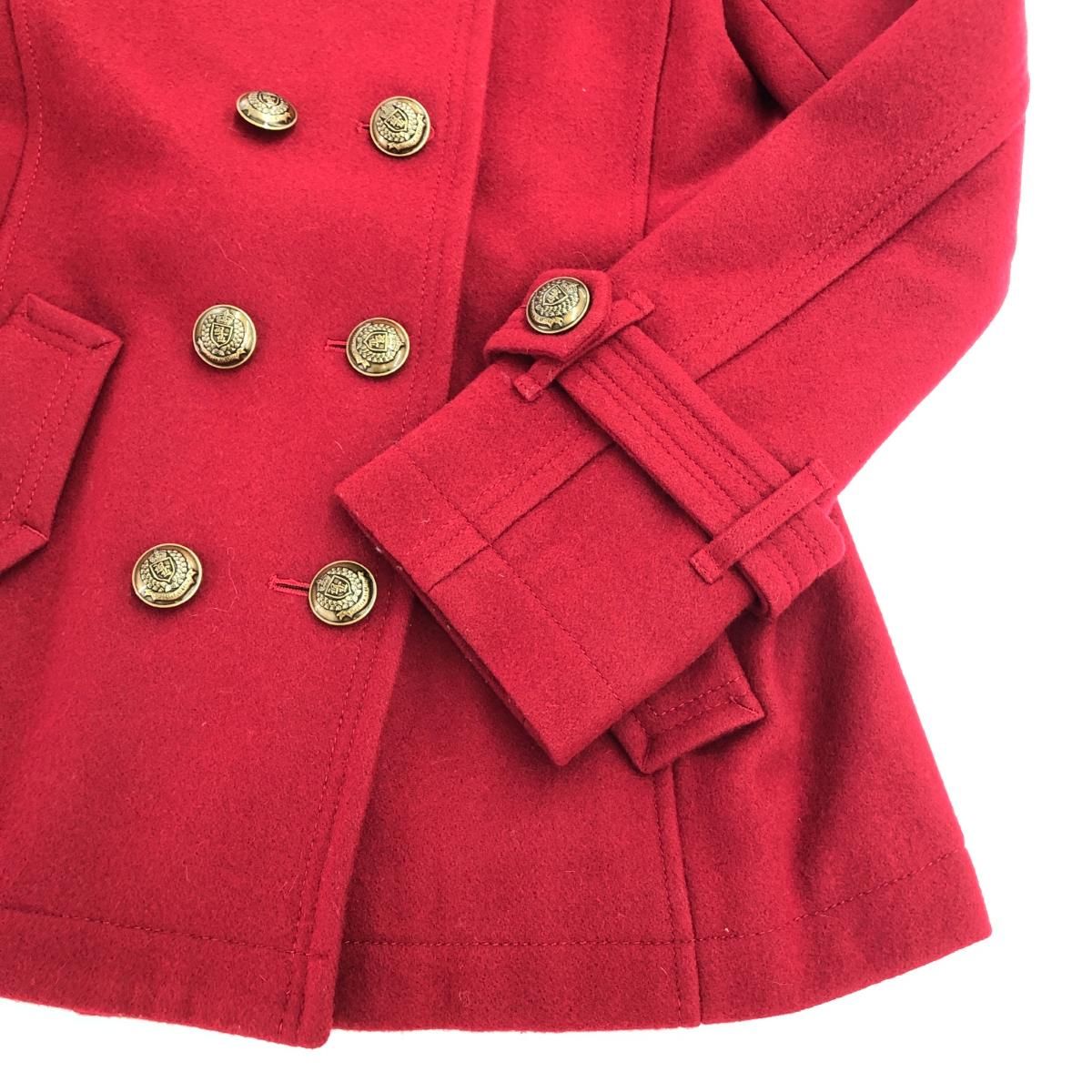 バーバリーブルーレーベル ウールコート ノバチェック レッド 38