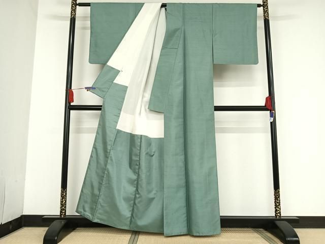 平和屋着物○本加賀友禅作家 成竹登茂男 白山紬 色無地 湊鼠色 銀座お  