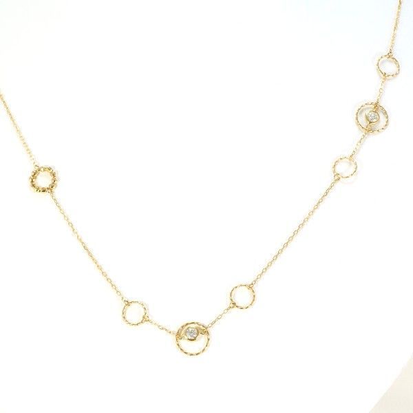 K18YG ネックレス Necklace ダイヤ 0.80 カード鑑別書 総重量約5.2g 約70cm