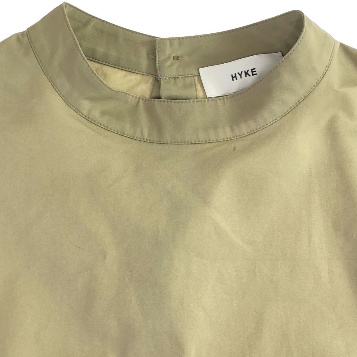 HYKE ハイク 19SS バンドカラーシャツワンピース 191-16068 カーキ  