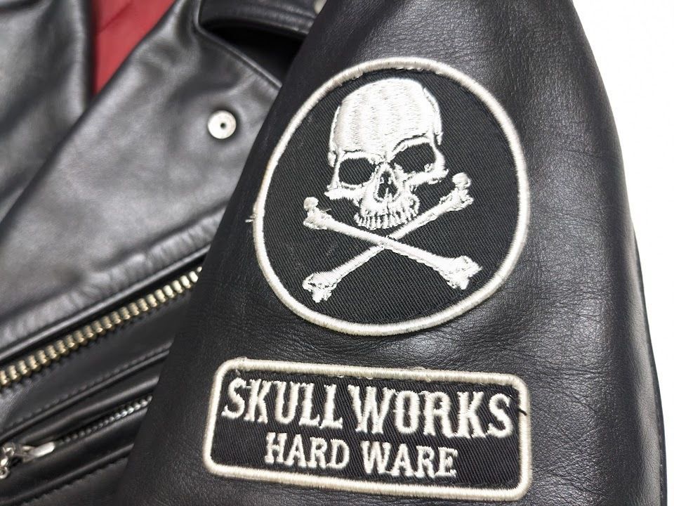 スカルワークス SKULL WORKS レザー ライダースジャケット ワッペン