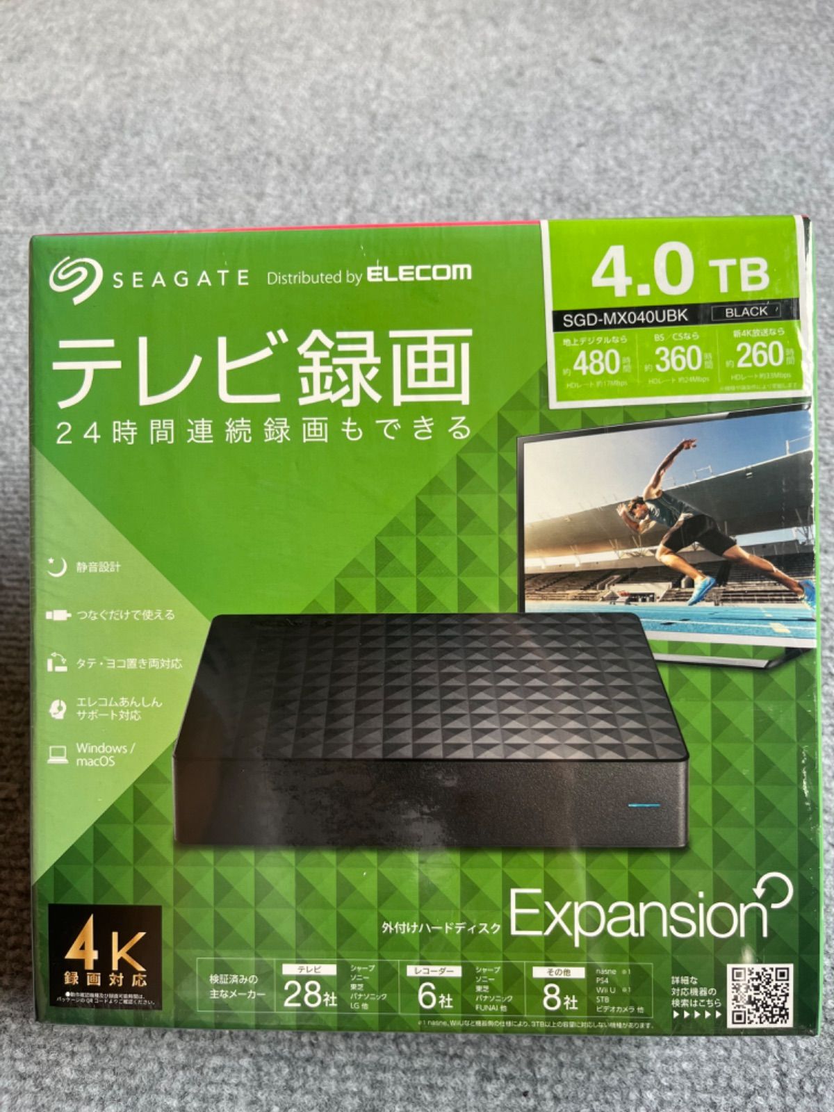 エレコム ELECOM 外付けHDD ブラック [据え置き型 /4TB] SGD-MX040UBK