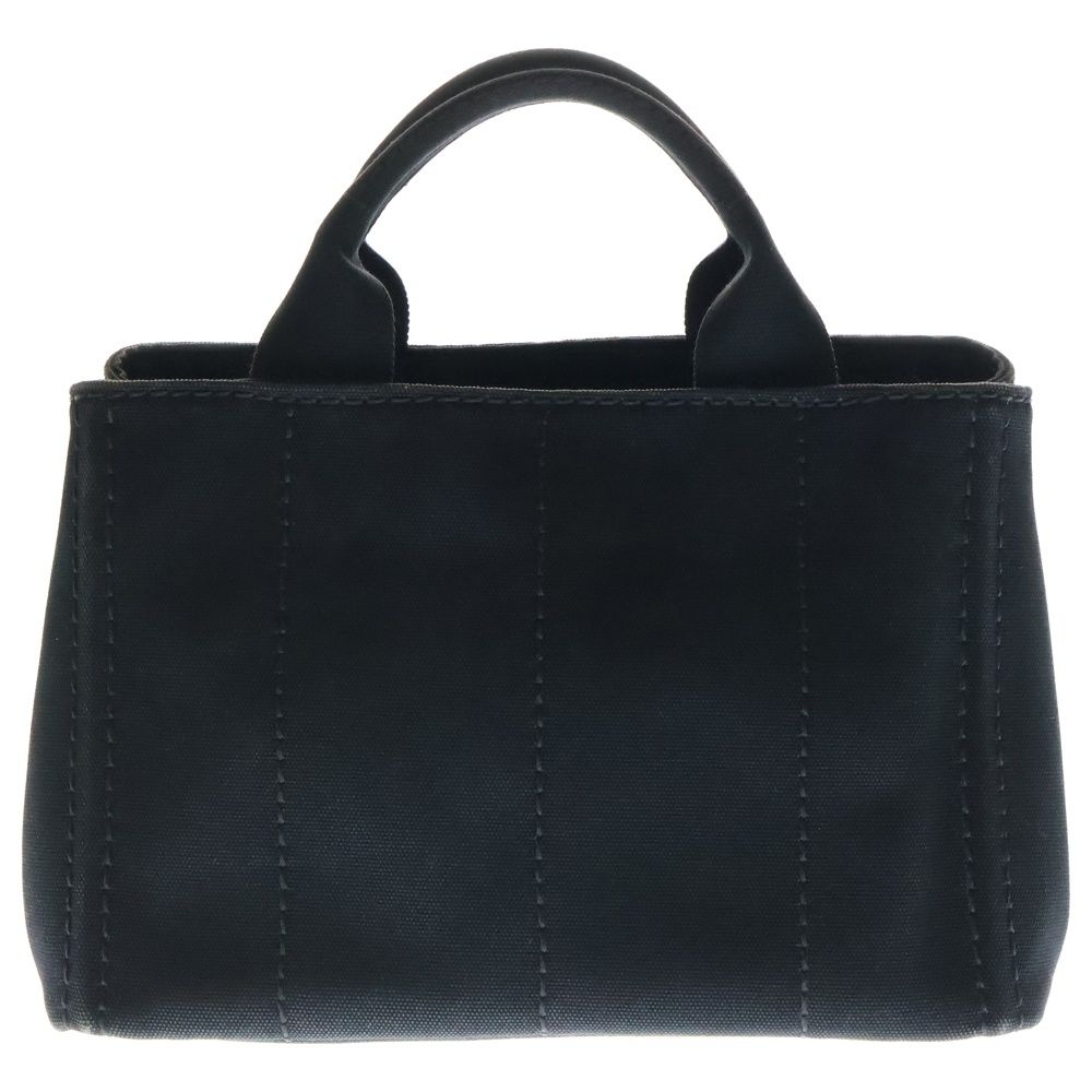 PRADA プラダ カナパ M ハンドバッグ キャンバス 黒 極美品✨PRADA カナパ M 2way ショルダー付 ハンドバッグ 黒 A4