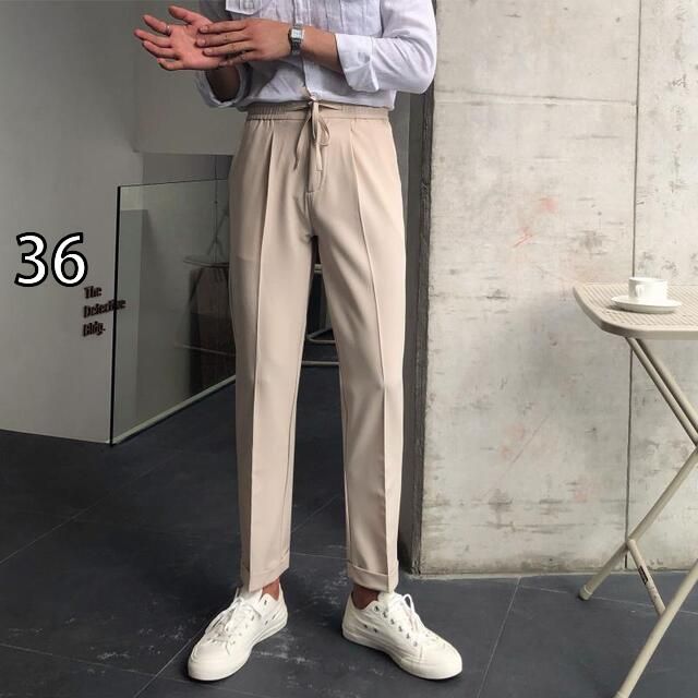 36 メンズ ファッション 服 男性用 オシャレ シンプル 大人 かっこいい 大きいサイズ ストリート 紳士服 夏 ストレート パンツ 韓国 スタイル ドレープ 伸縮性 ストレッチ カジュアル パンツ 通勤 パンツ