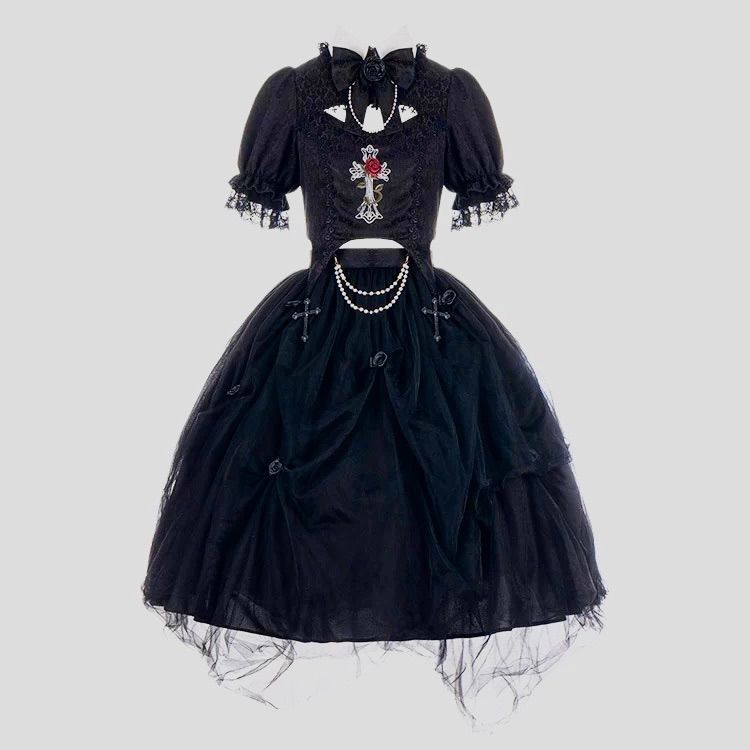 オリジナル lolita 甘系 ロリータ ワンピース フルセット L161
