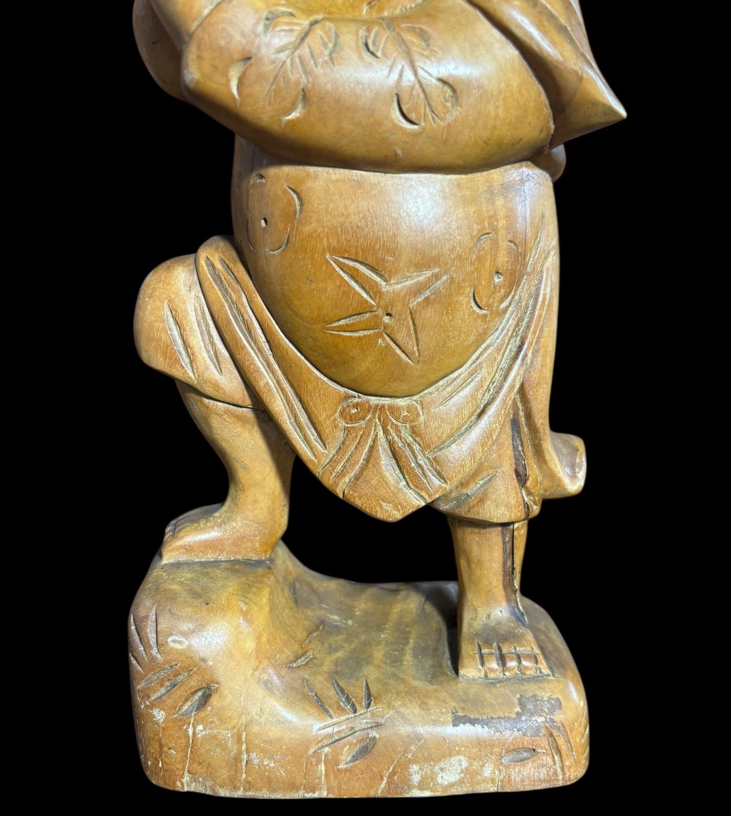 【美品】恵比寿像 七福神 木彫 仏像 彫刻 開運 置物 アンティーク インテリア 木彫り 恵比寿 七福神 木製 恵比寿様 商売繁盛 開運 縁起物 彫刻