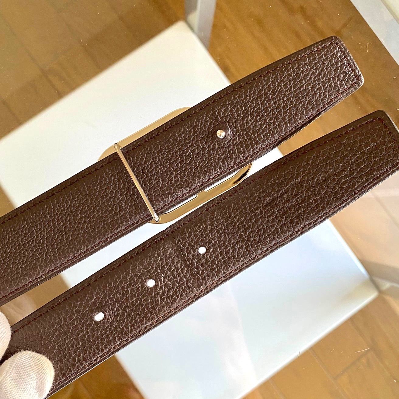 HERMES ベルト　ブラック×ダークブラウン　H金具 楽天市場】【新品】エルメス HERMES リバーシブルベルト H