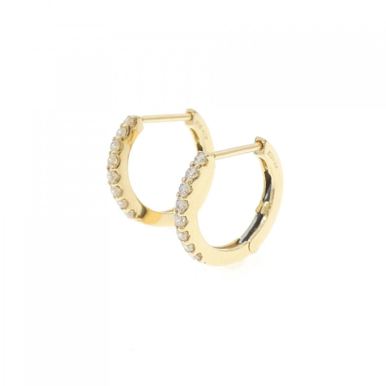 K18YG フープ ダイヤモンド ピアス 0.20CT