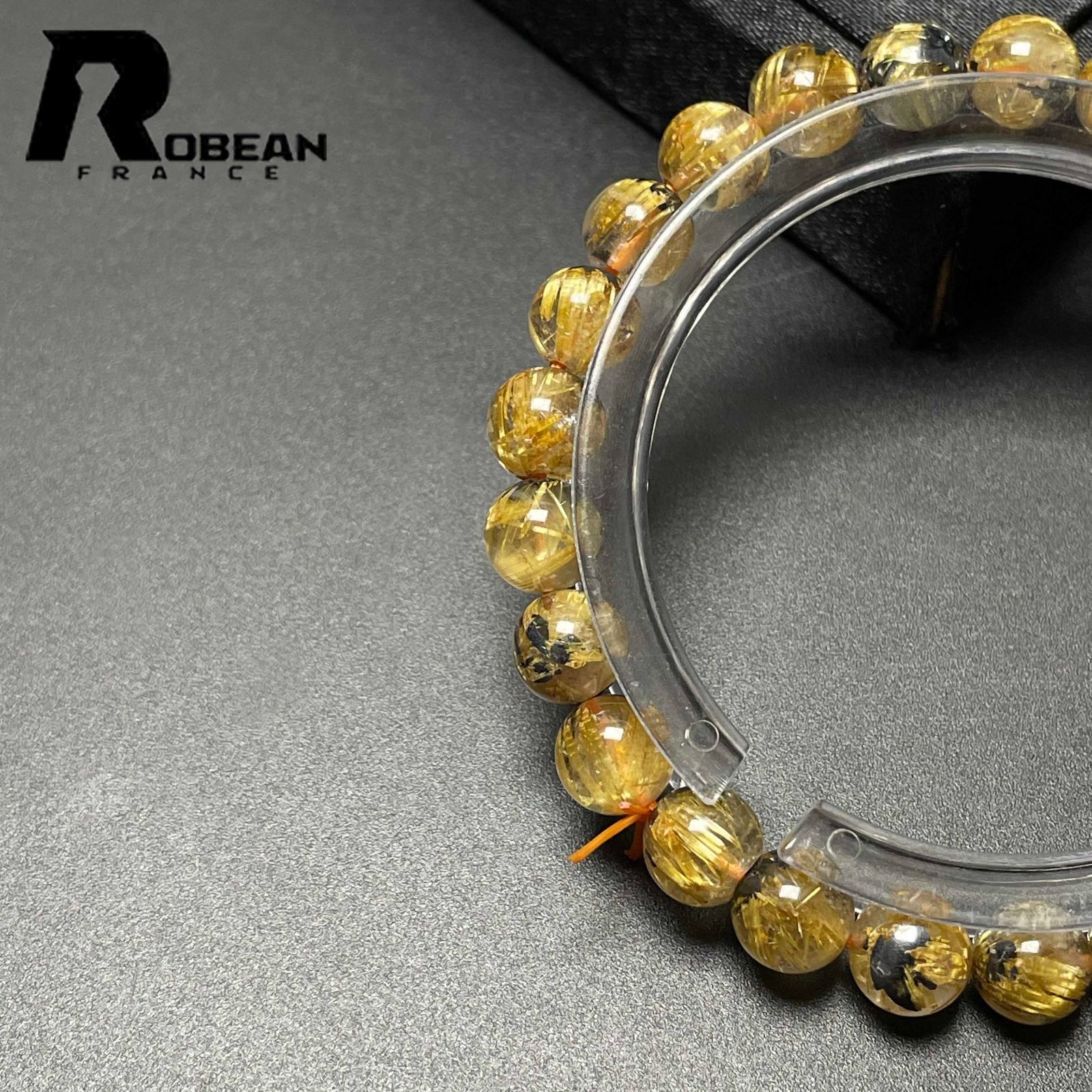 太陽花タイチンルチルブレスレット 上級EU製☆ROBEAN・太陽花タイチンルチルバングル☆黄金針水晶