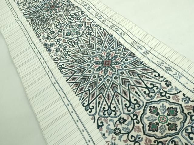 平和屋着物□極上 本場筑前博多織 八寸名古屋帯 正倉院花間道 松装織物