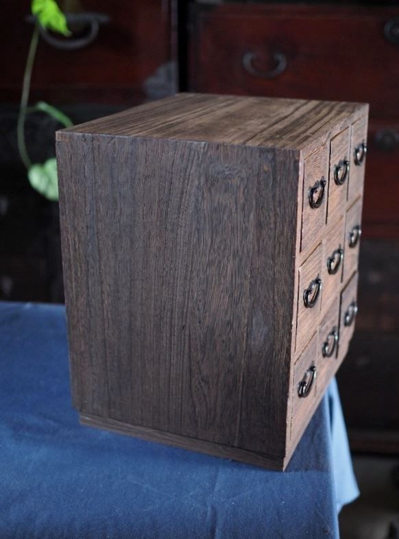 総桐造り昭和レトロ9杯小引き出し 昭和後期 古録展 送料無料 中古